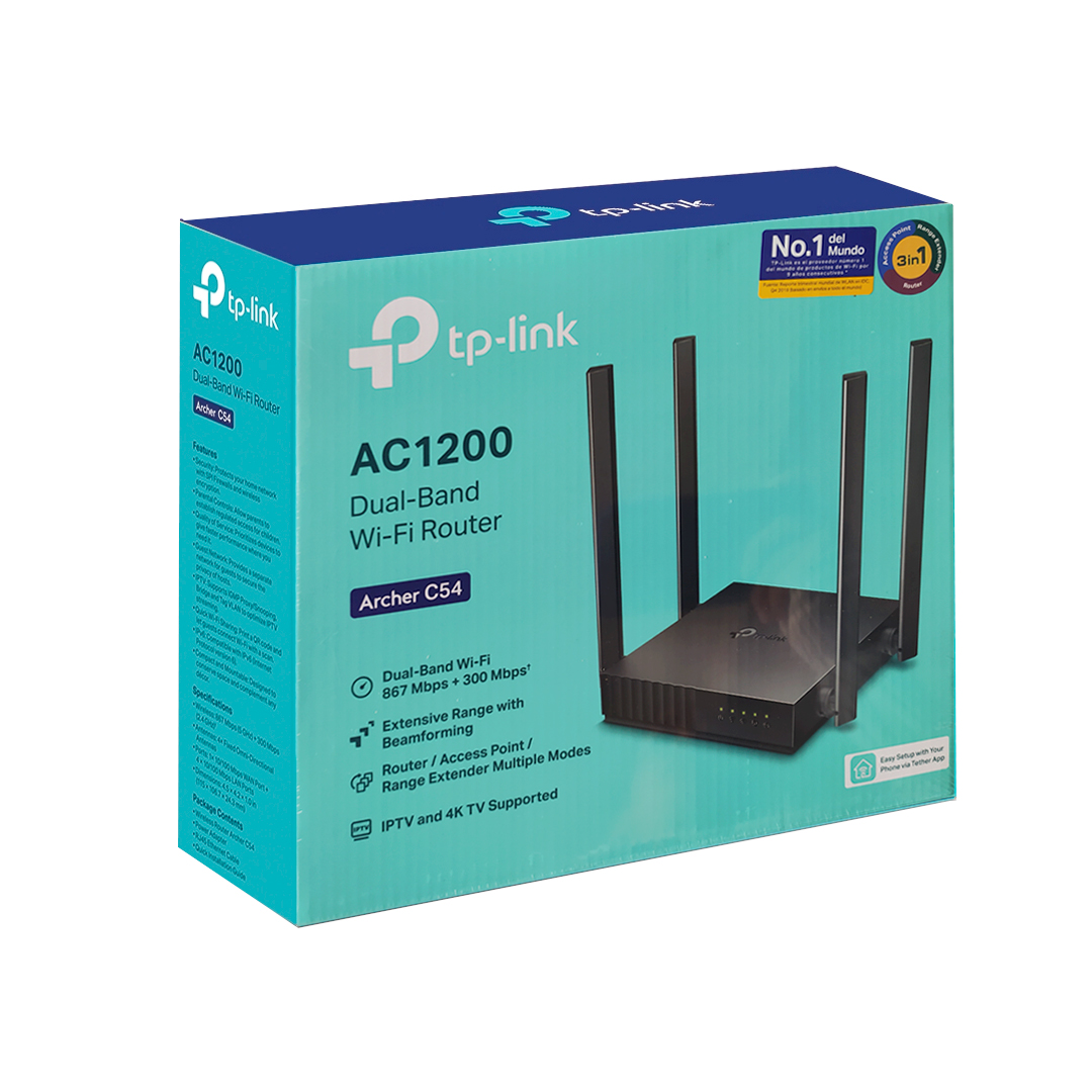 (880) Router inalambrica C54 dual band 4 antenas   AC1200