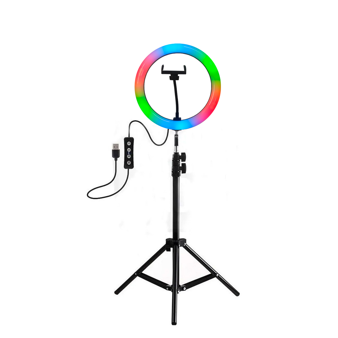 (954) Aro de luz multicolor con soporte de 2 metros 12 pulgadas