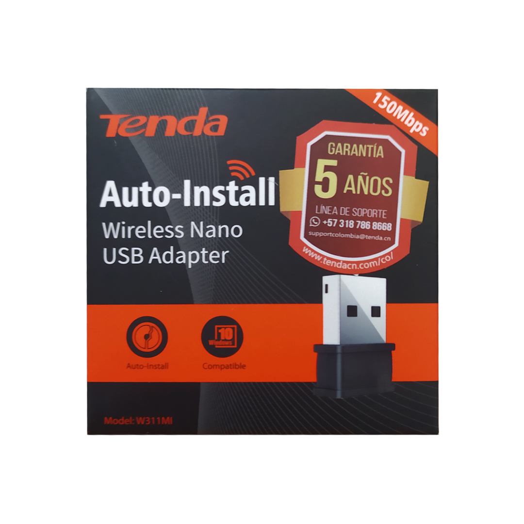 (1075) Adaptador wireless Usb 150 Mbps Tenda