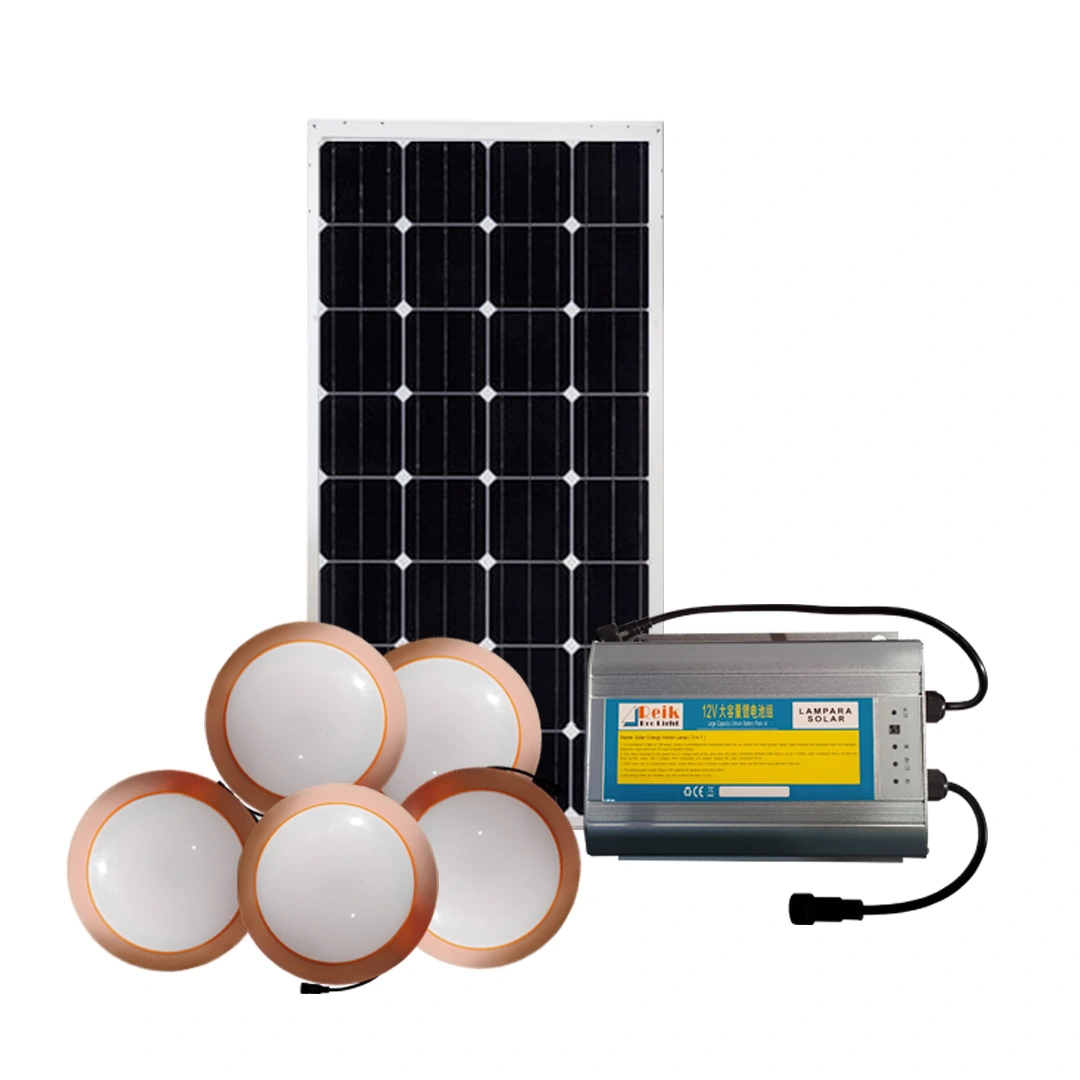 (802) Kit de 5 lamparas con panel solar para interiores