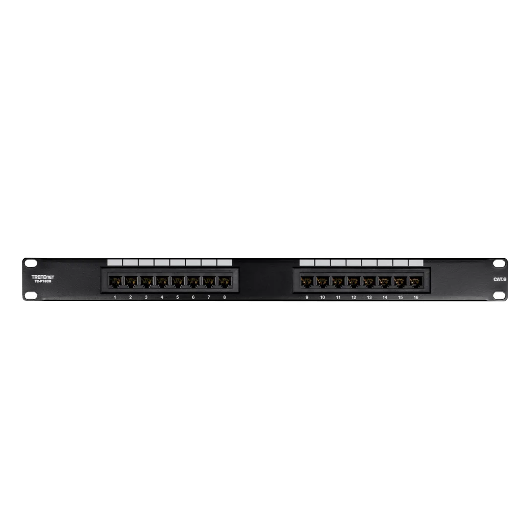 (235) Patch Panel 16 Puertos Cat5e para Rack