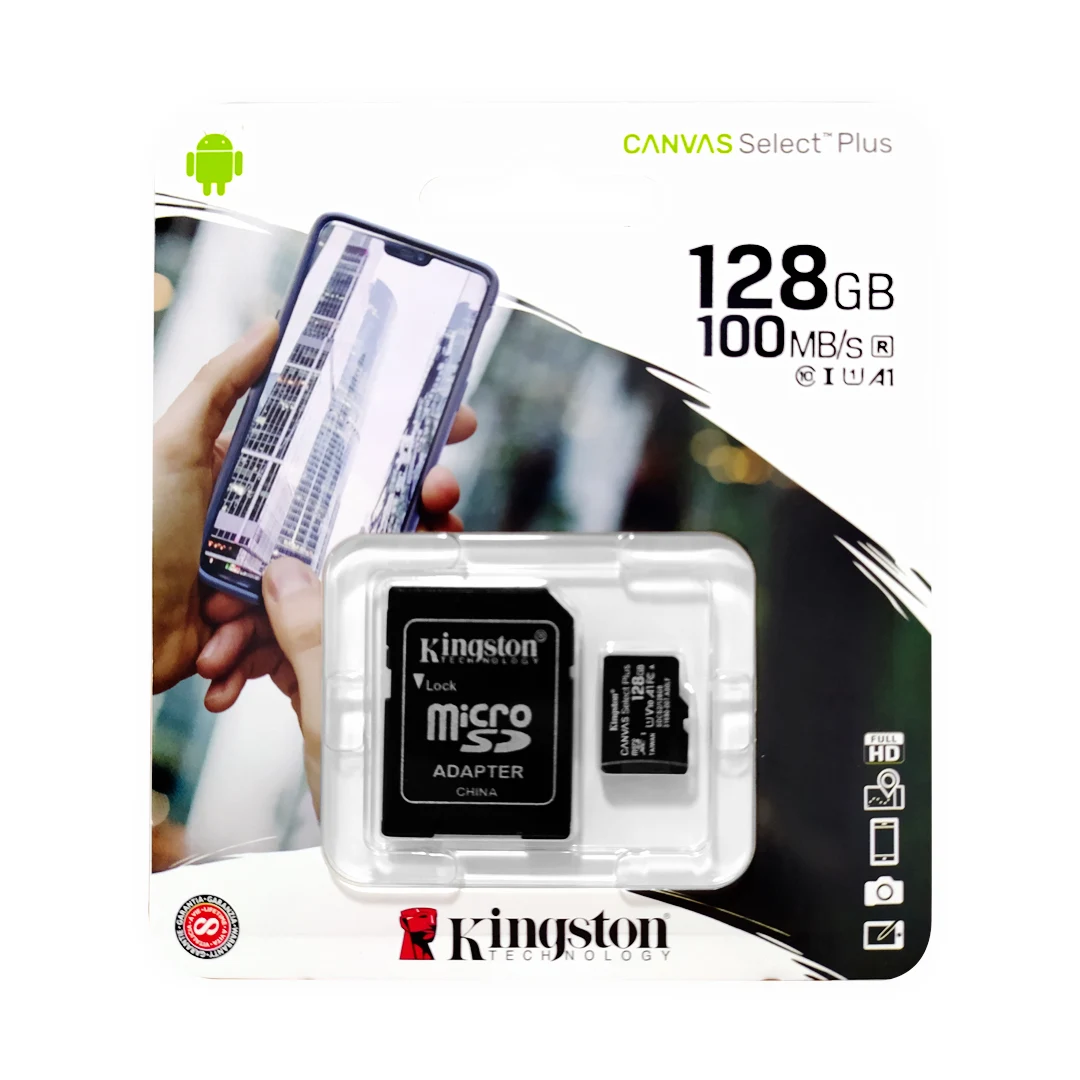 (1228) Memoria micro sd kingston 128 gb clase 10 con adaptador