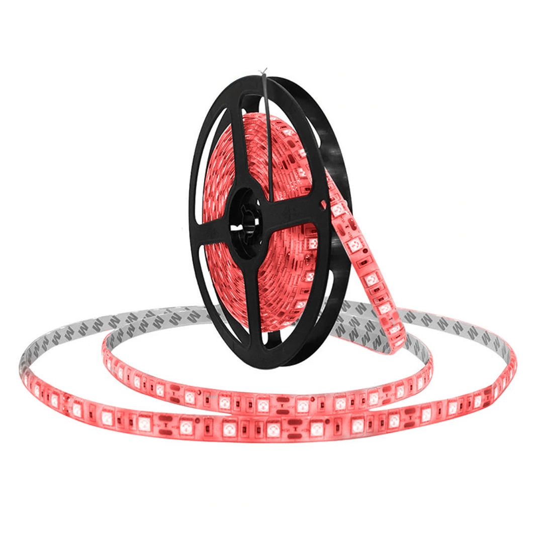 (563) Cinta led 5050 rojo  resistente al agua 5mts sin transformador