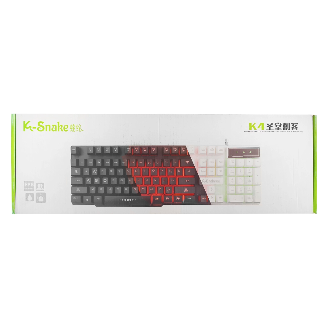 (1114) Teclado  con luces naranja  K-SNAKE K4