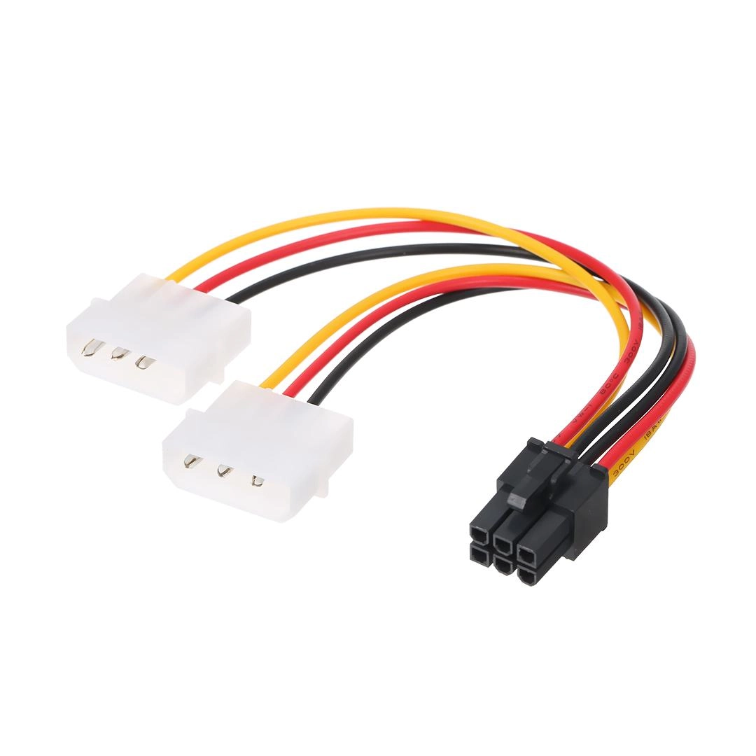 (1525) Cable molex  2 X 4 pin A 6 pin  para tarjeta de video
