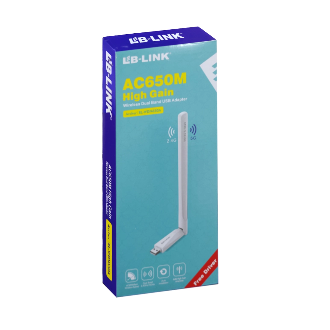 (1543) Adaptador inalambrico usb wifi AC650 LB-LINK doble banda