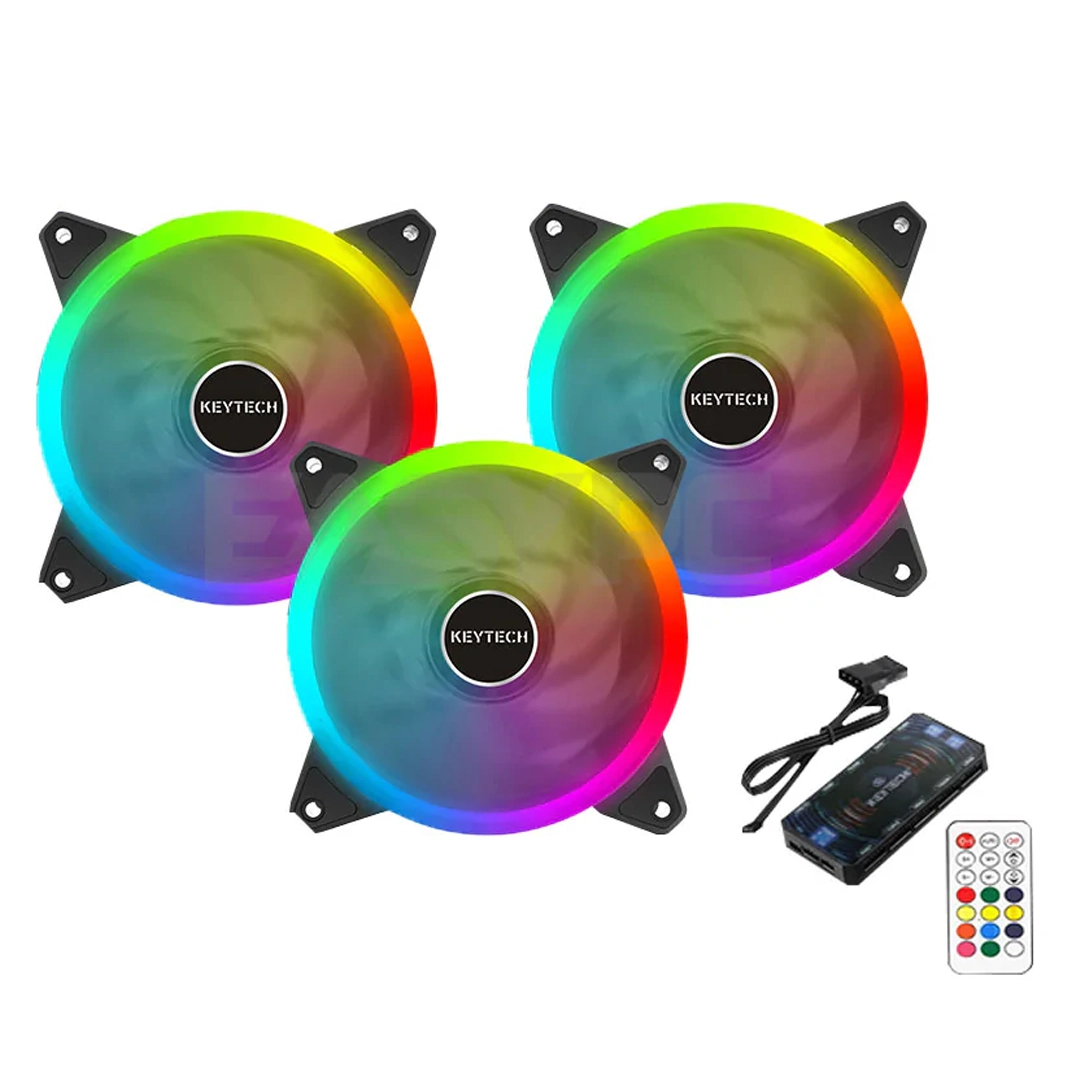 (1735) Combo fan cooler rgb x3 con control