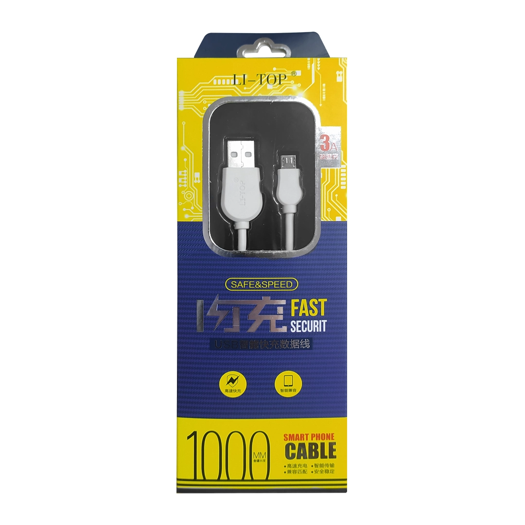 (1821) Cable usb a micro usb grueso marca litop108 1mts 3a