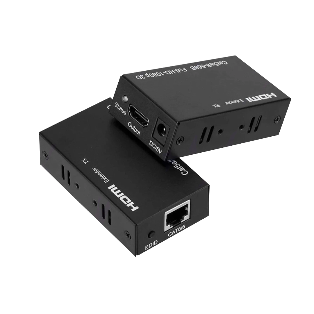 (1836) Adaptador extensor hdmi a utp rj45 cat5e cat6 hasta 60 mts 1080p hd