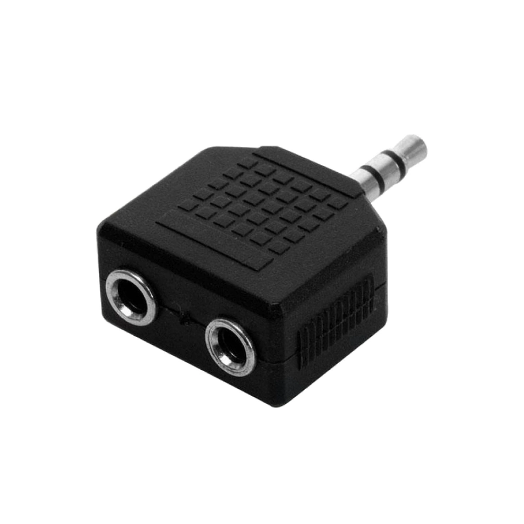 (1843) Adaptador plug jack macho 3.5mm a 2 3.5mm hembra