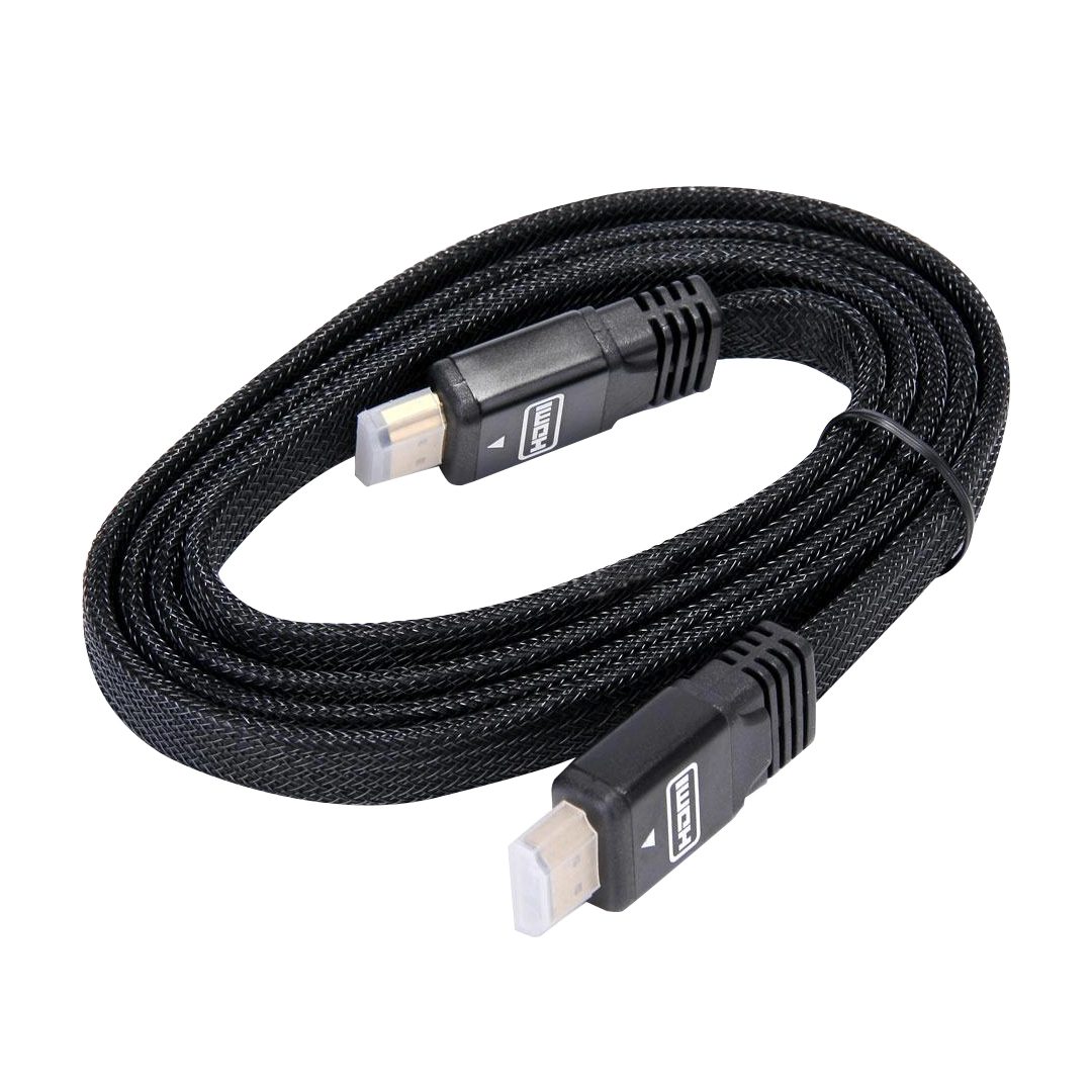 (1980) CABLE HDMI PLANO 20 M FULL HD 4K 3D 1.4V TV NAYLON PROFESIONAL(GRIS Y NEGRO)