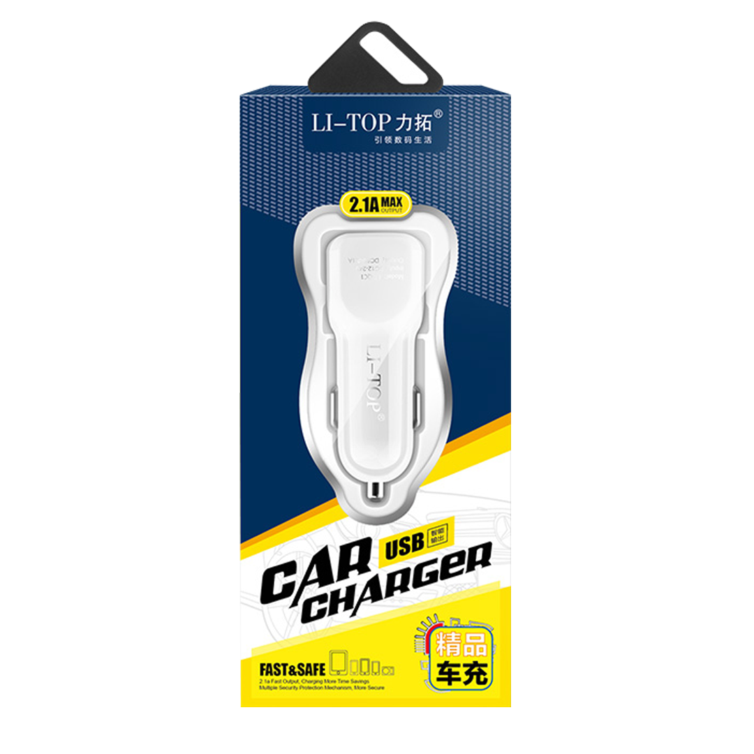 (2013) Cargador para carro dobles usb 5v 1a/2.1a cajita litop qc8