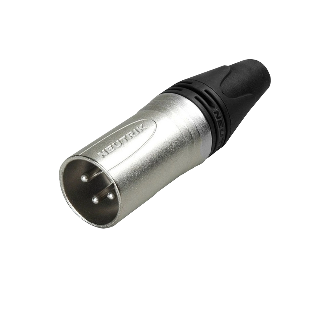 (2031)   Conector neutrik xlr macho plateado nc3mxx