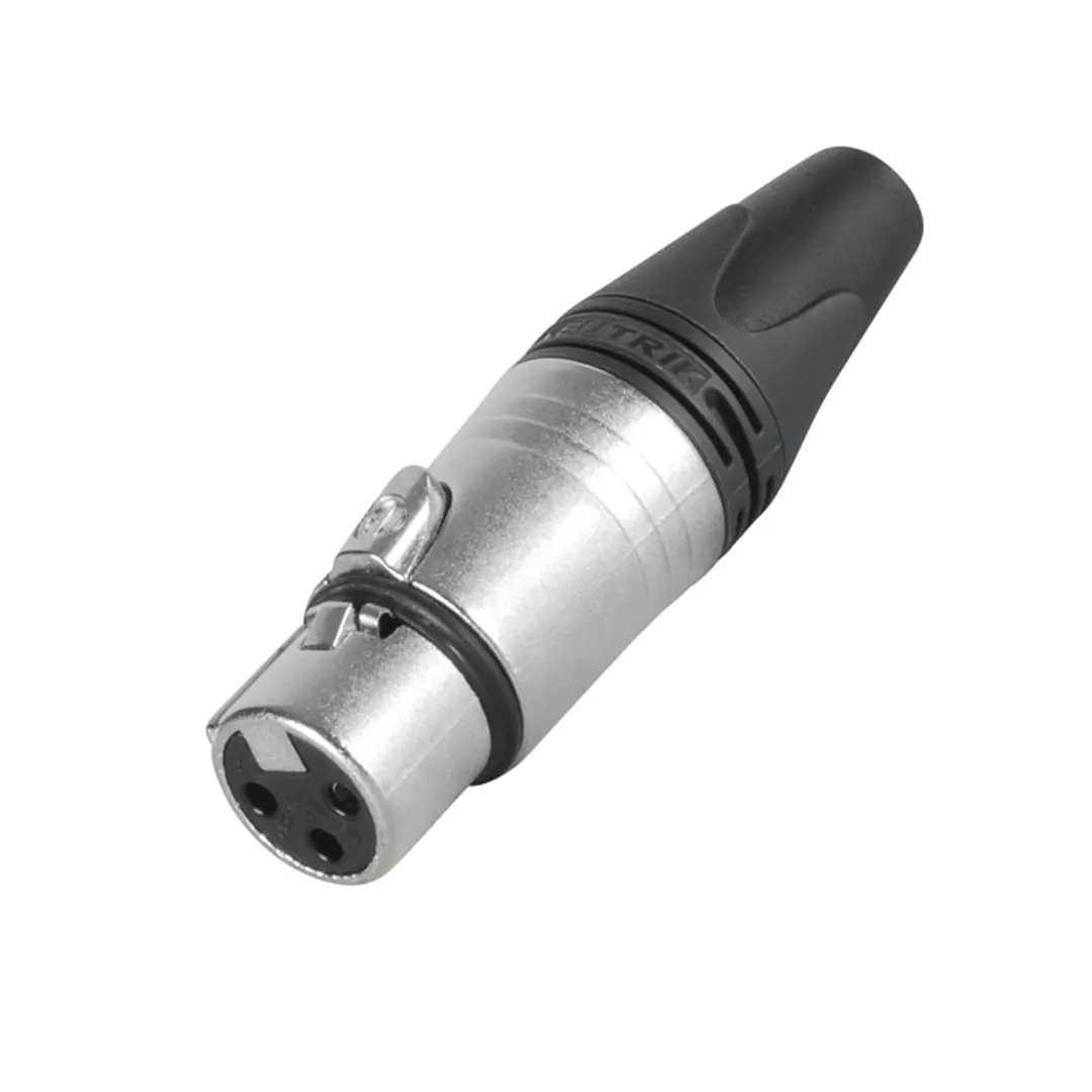 (2038) Conector neutrik xlr hembra plateado