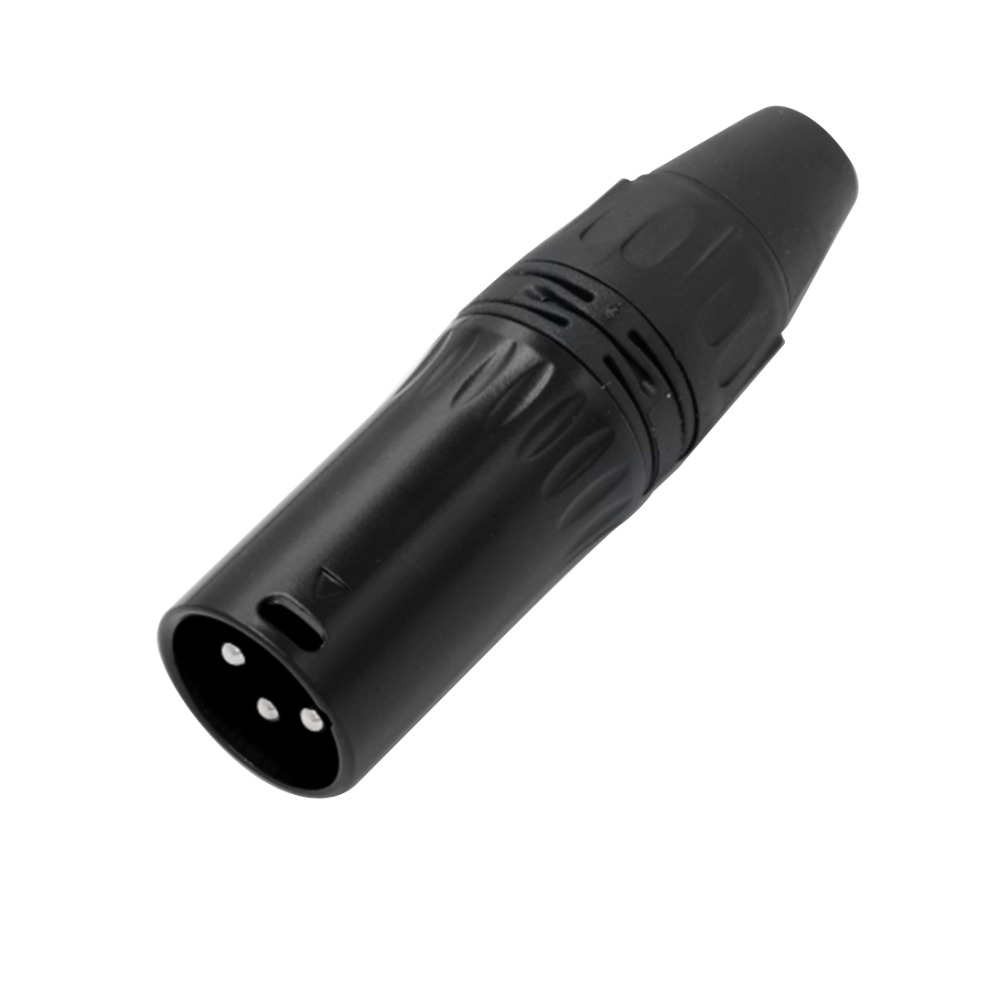 (2040)  Conector xlr macho negro
