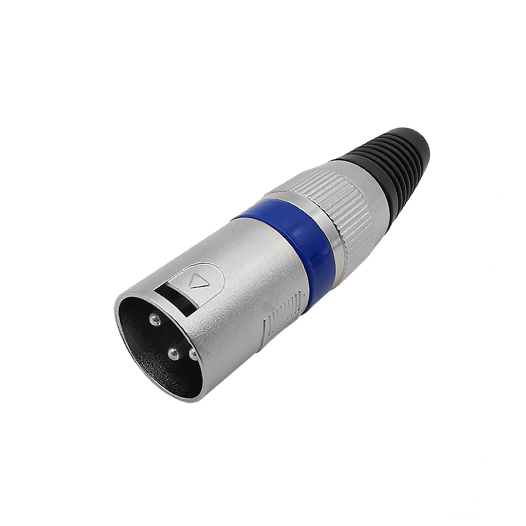 (2066) Conector xlr macho linea azul