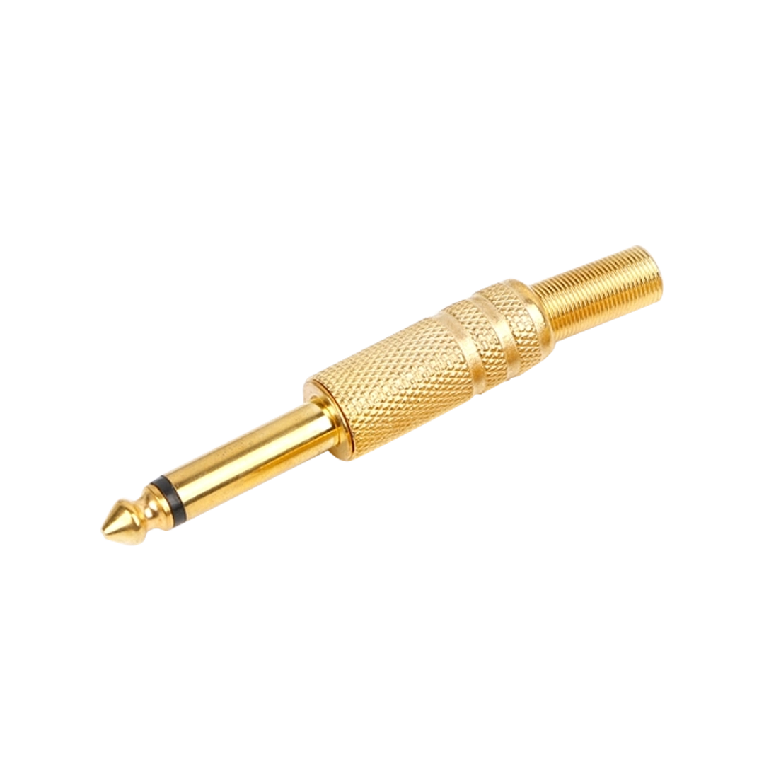 (2037) CONECTOR PLUG 6.3 MONO COLOR DORADO