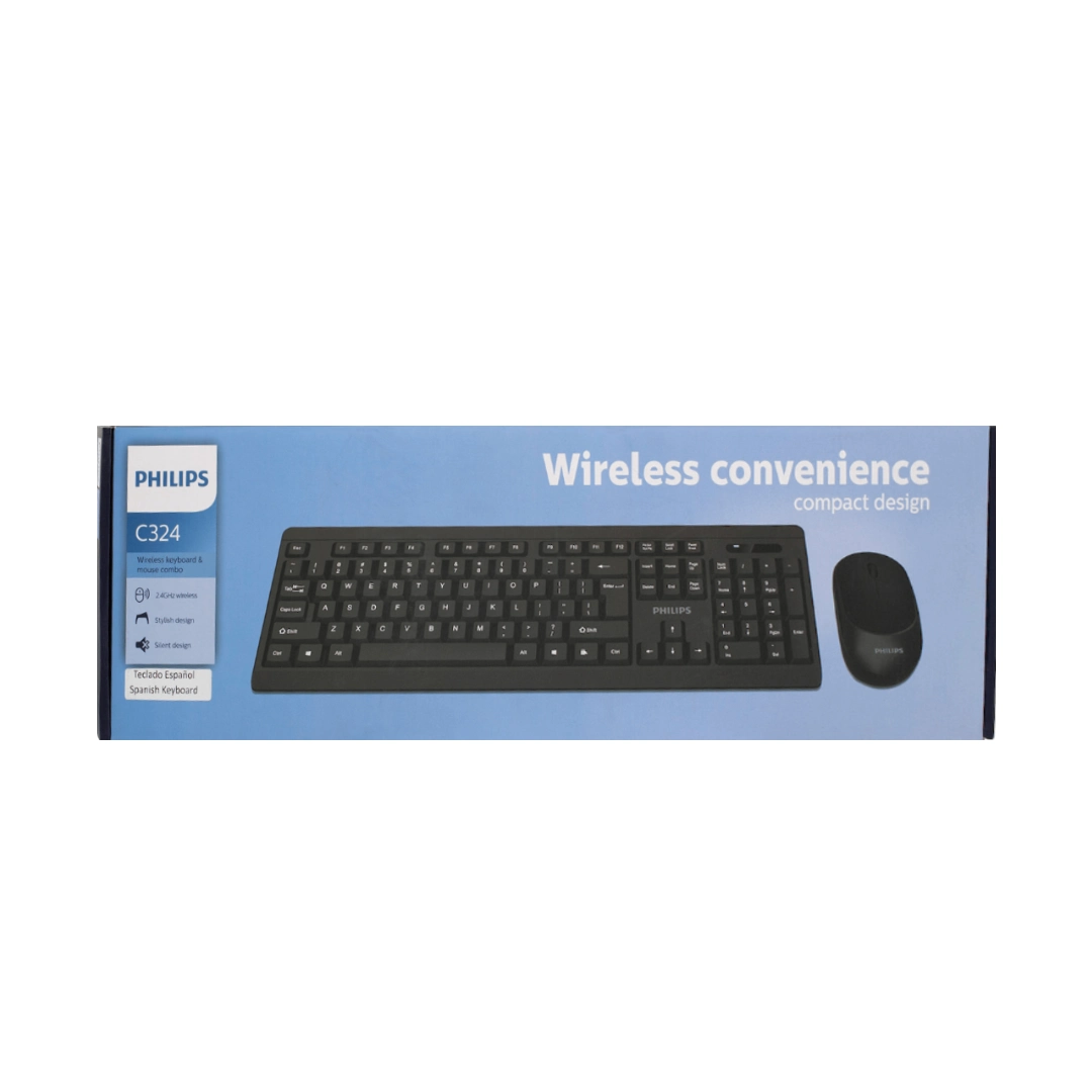 (2287) Combo teclado mouse inalámbrico wireless PHIPLIPS C324