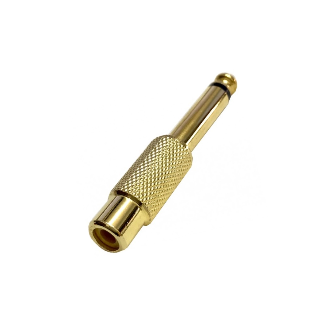 (2280) Adaptador 1Rca hembra a plug 6.3mm macho mono dorado