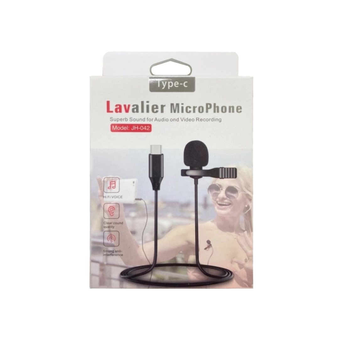 (2400) Micrófono balita solapa estéreo tipo c multiuso para celular grabación pc