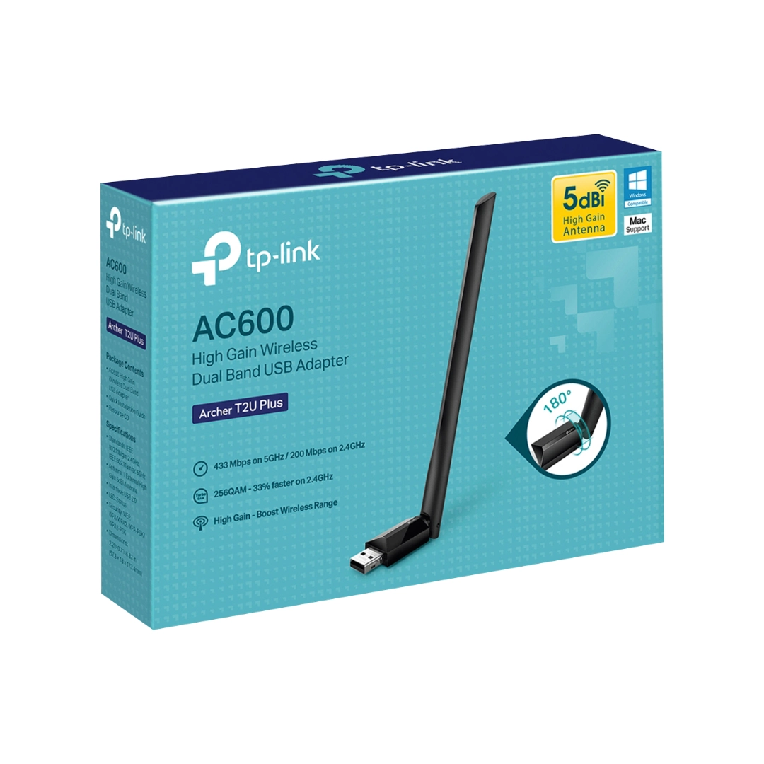 (2446) Antena usb inalámbrica tplink doble banda Archer T2U plus AC600