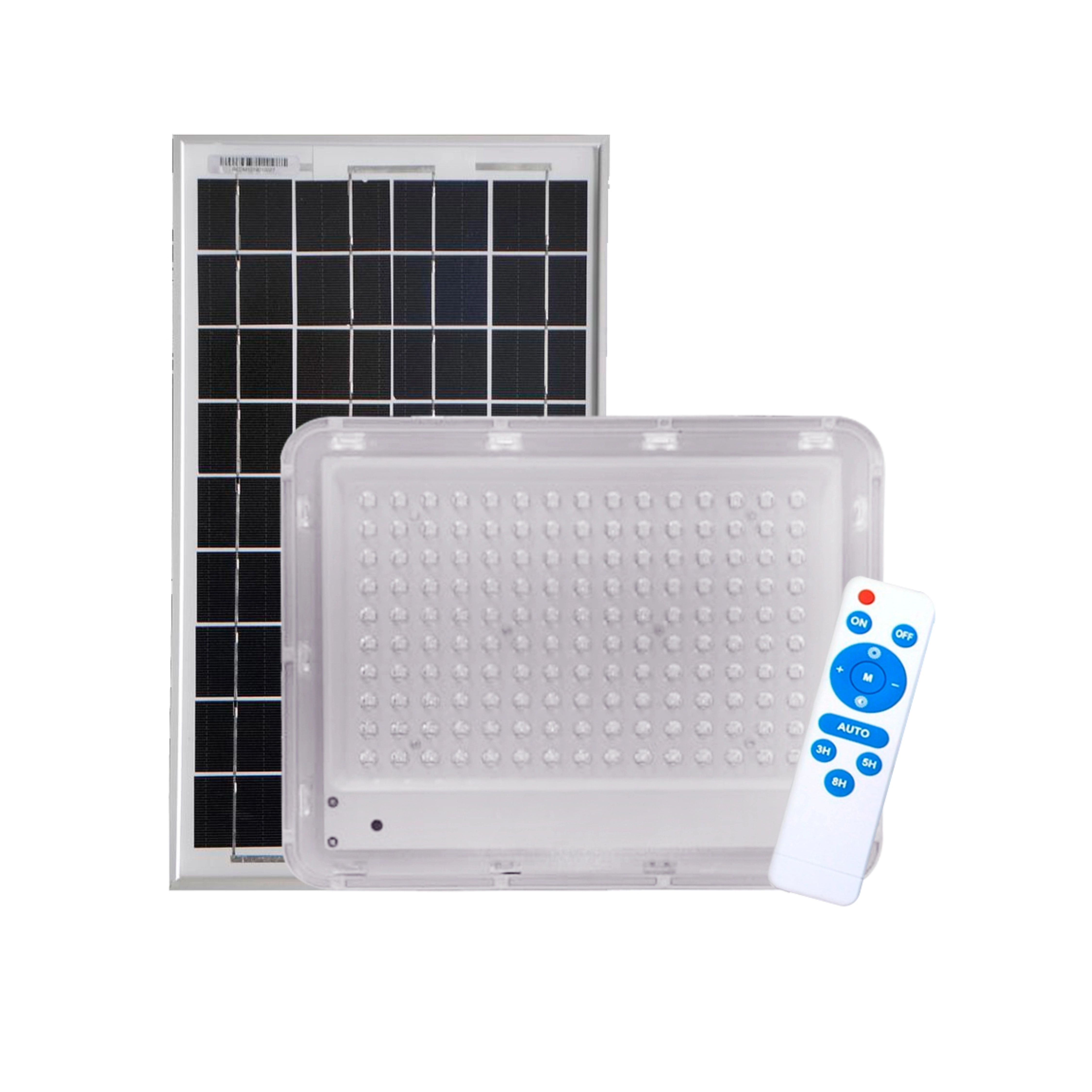 (2513) Reflector led recargable con panel solar 150w control remoto tipo a xl-150w