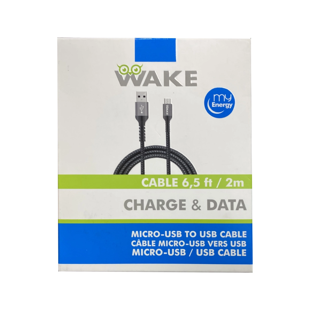 (2759) CABLE MICRO USB A USB MARCA WAKE 2M