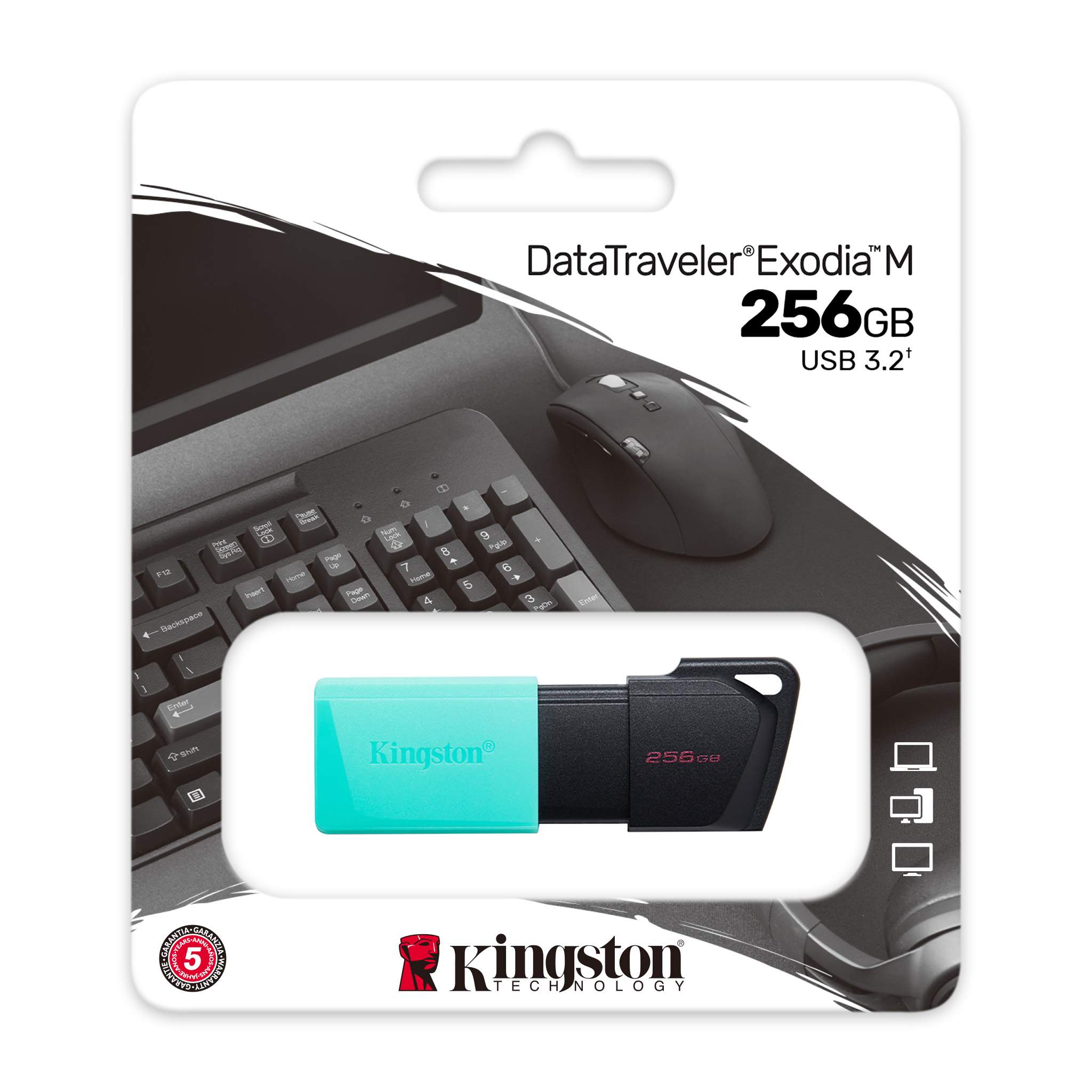 (280) Pendrive Kingston 256 GB DataTraveler Exodia USB 3.2 Gen 1