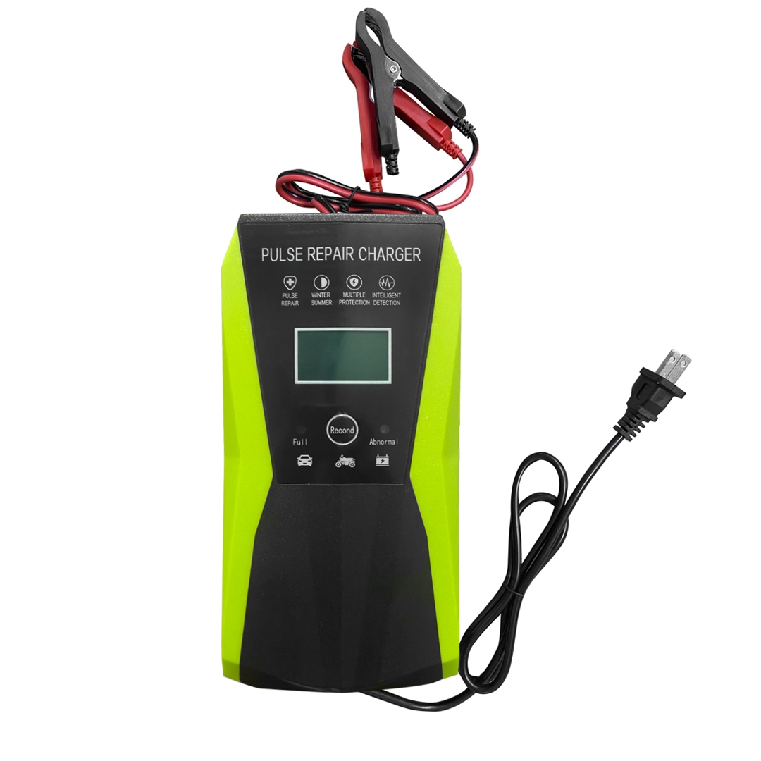 (2893) Cargador para bateria 12v 10a alta calidad digital verde c10