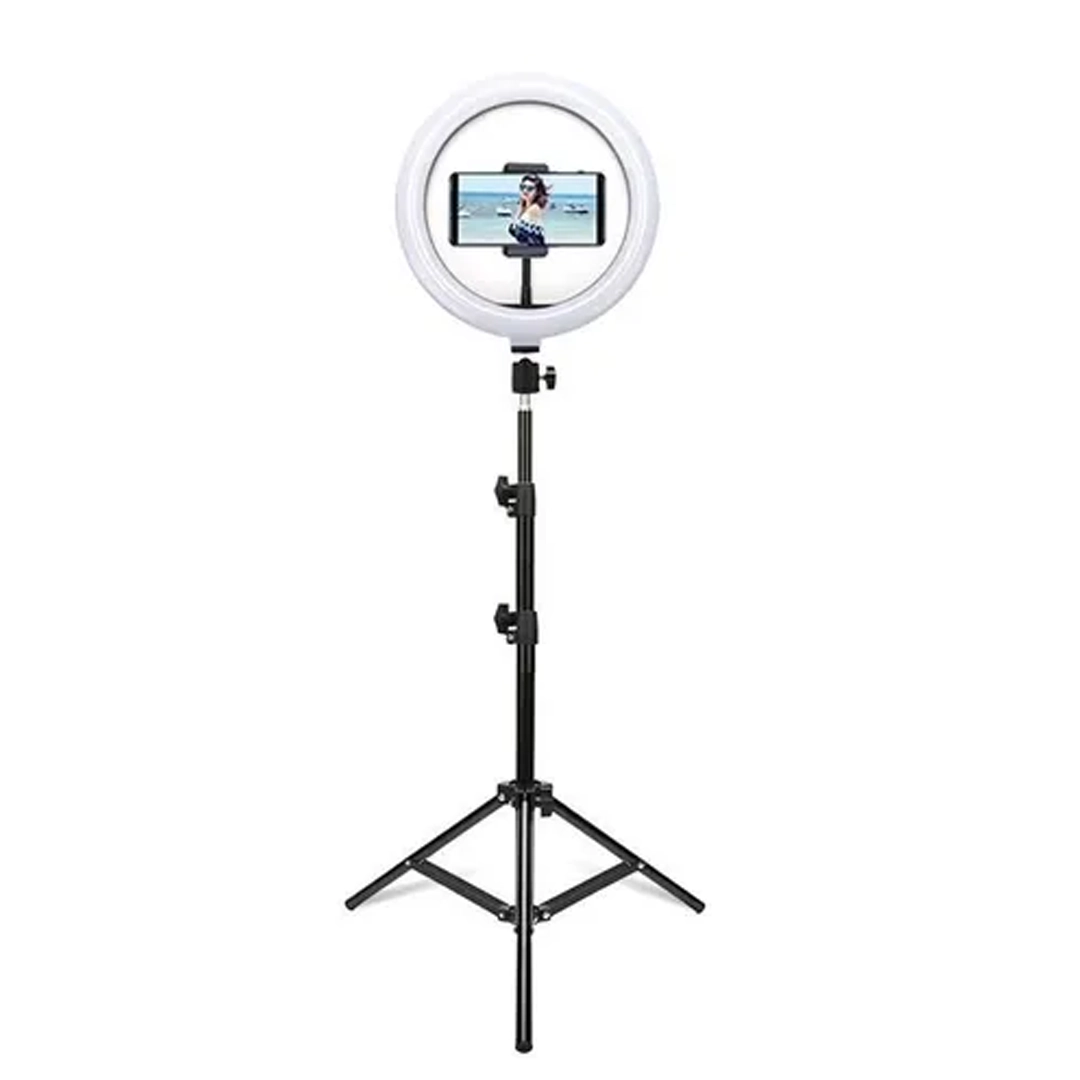 (3158) Aro de luz led 12 pulgadas con soporte de 2 metros