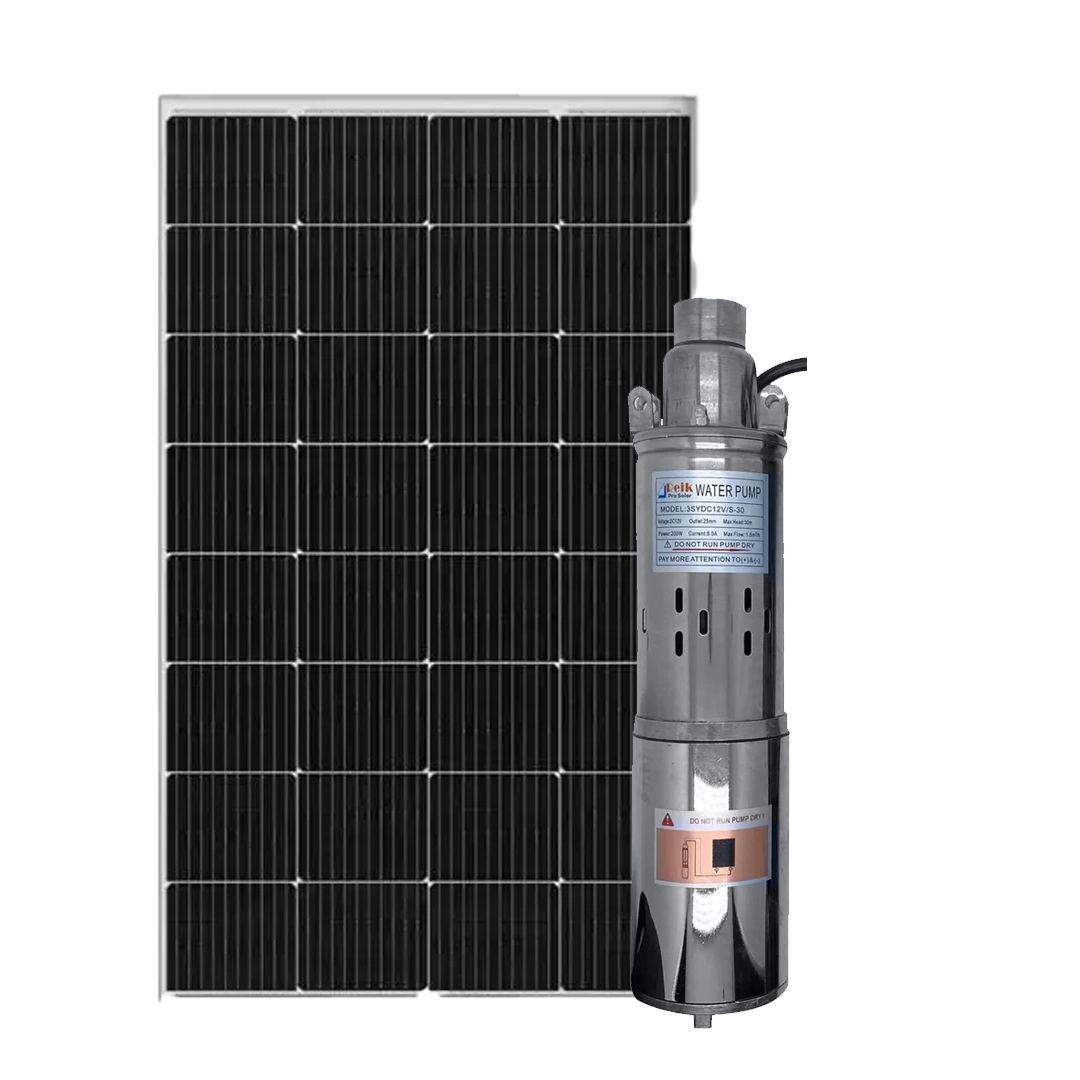 (3179) Bomba de agua sumergible solar 0,27 hp 200w 12v con panel solar 12v 200w