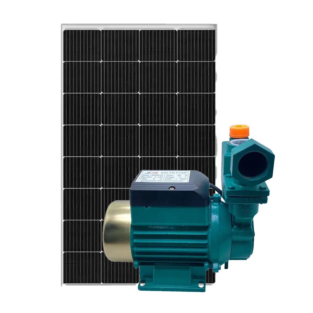 (3184) Bomba de agua superficial solar 0,4 hp 300w 12v con panel solar 12v 200w