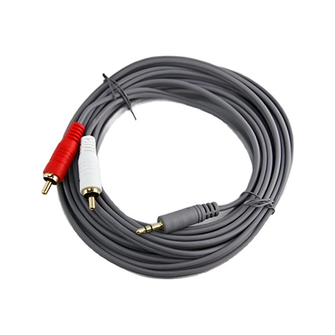 (3207) Cable 2 CA a plug 3.5mm macho estereo punta dorado 10 metros (jinghua)
