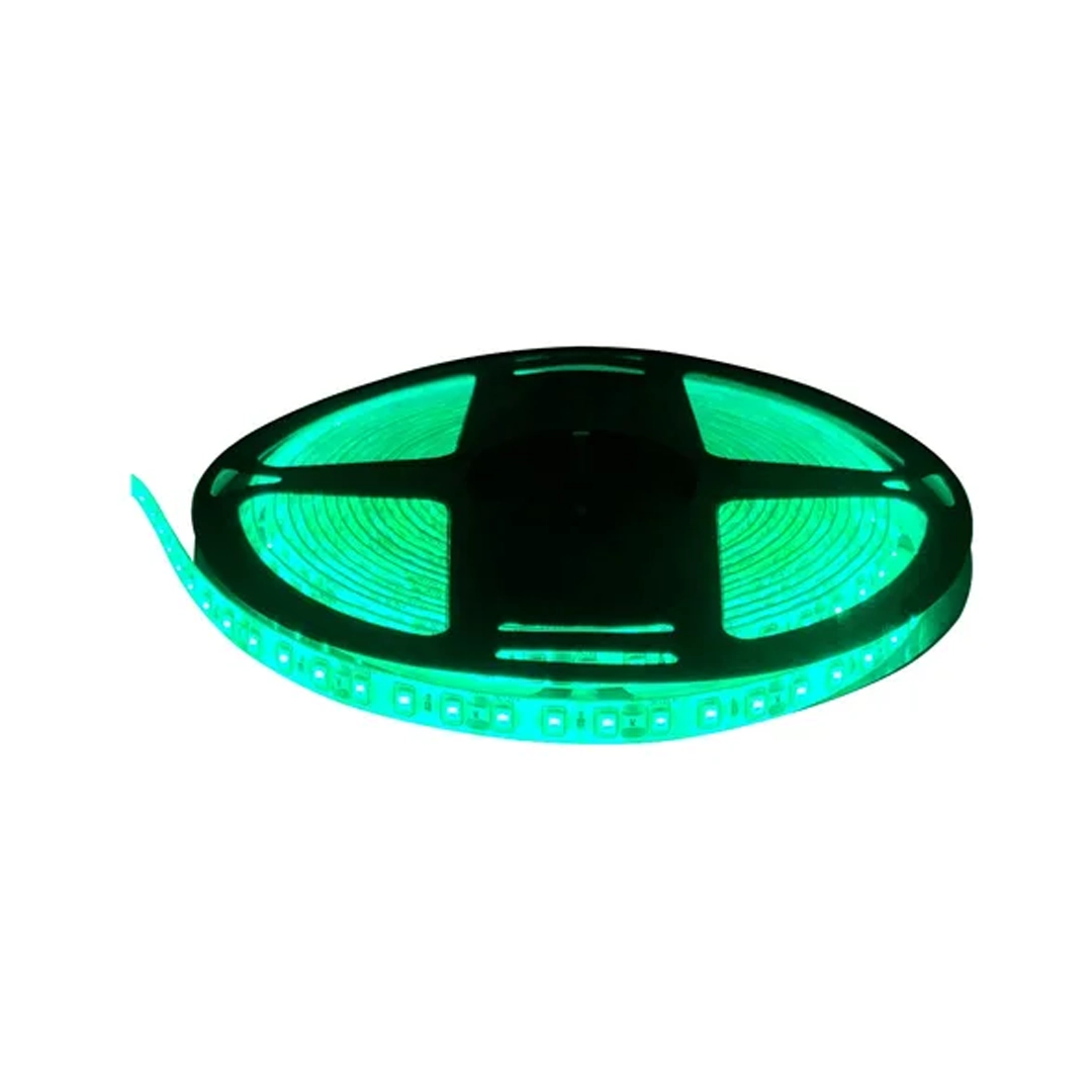 (3402) Cinta led 2835 verde 120led 5metros 12v  silicon anti agua sin transformador