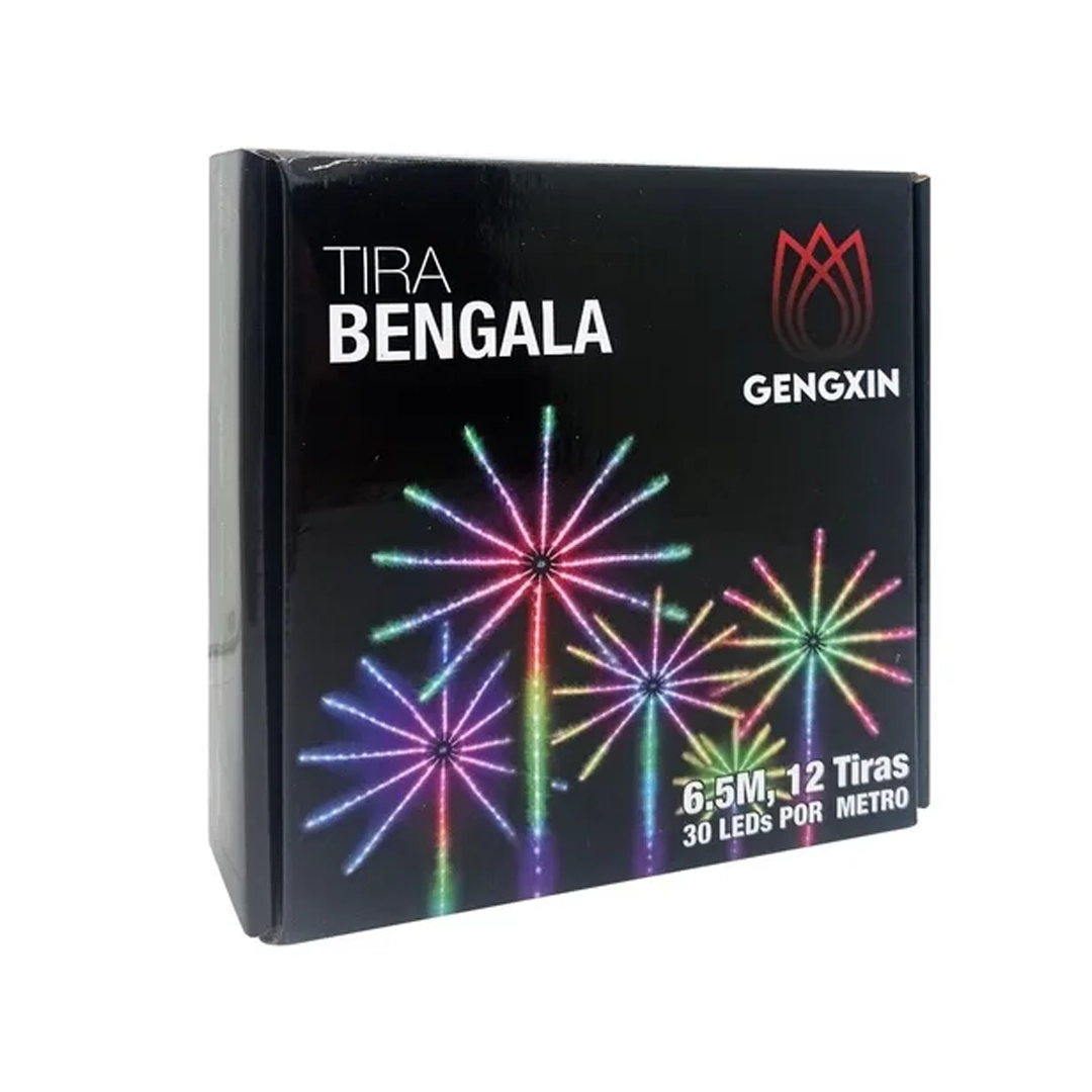 (3405) Cinta led 5050 rgb kit de 12 tiras 30led p/m 6.5metros fuegos artificiales 5v sensible al ruido usb c/control