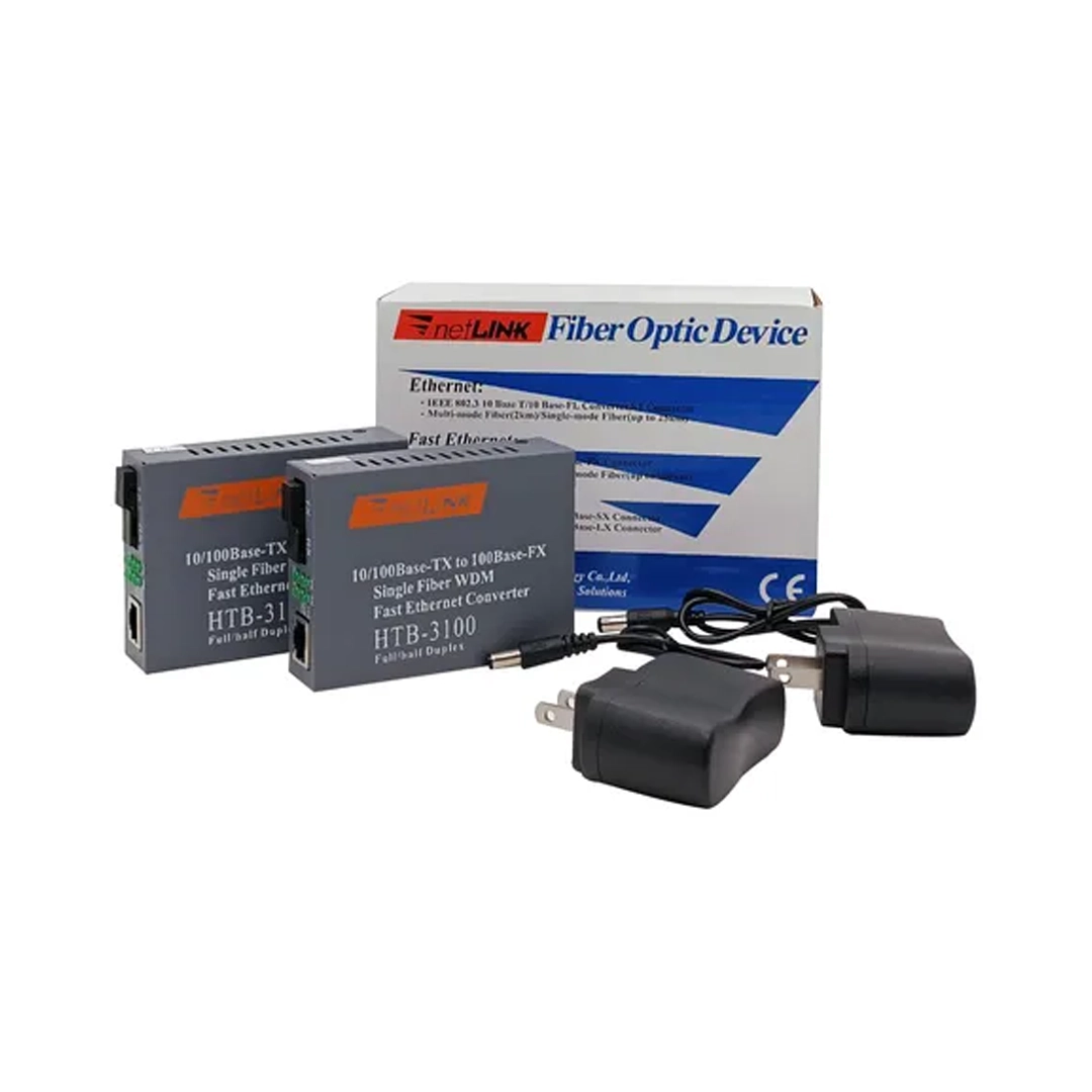 (3429) Convertidor de medios transceptor fibra optica sc/rj-45 10/100/1000mb gigabit mono-modo con transformador