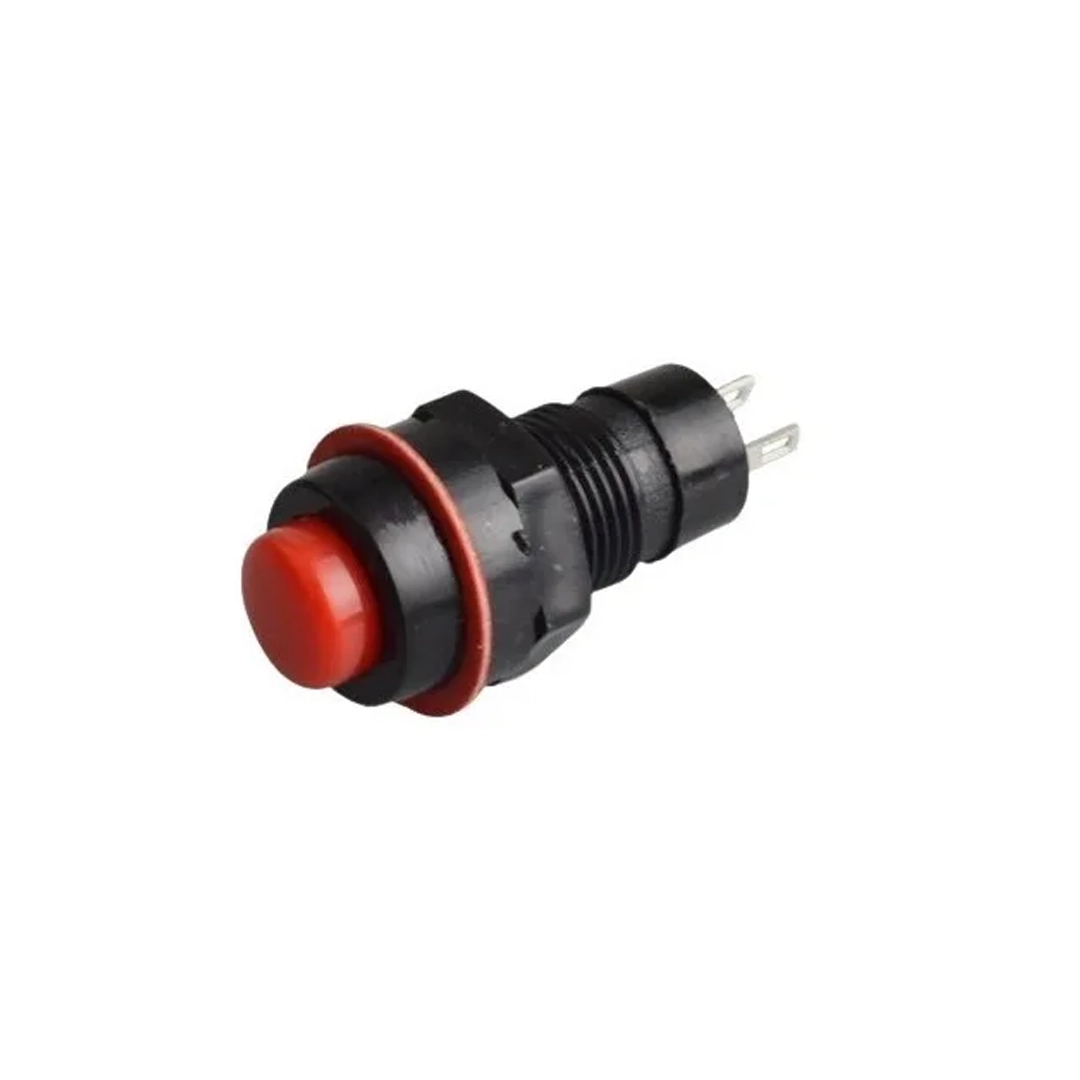 (3443) Interruptor 2 pines redondo pulsador rojo 10mm