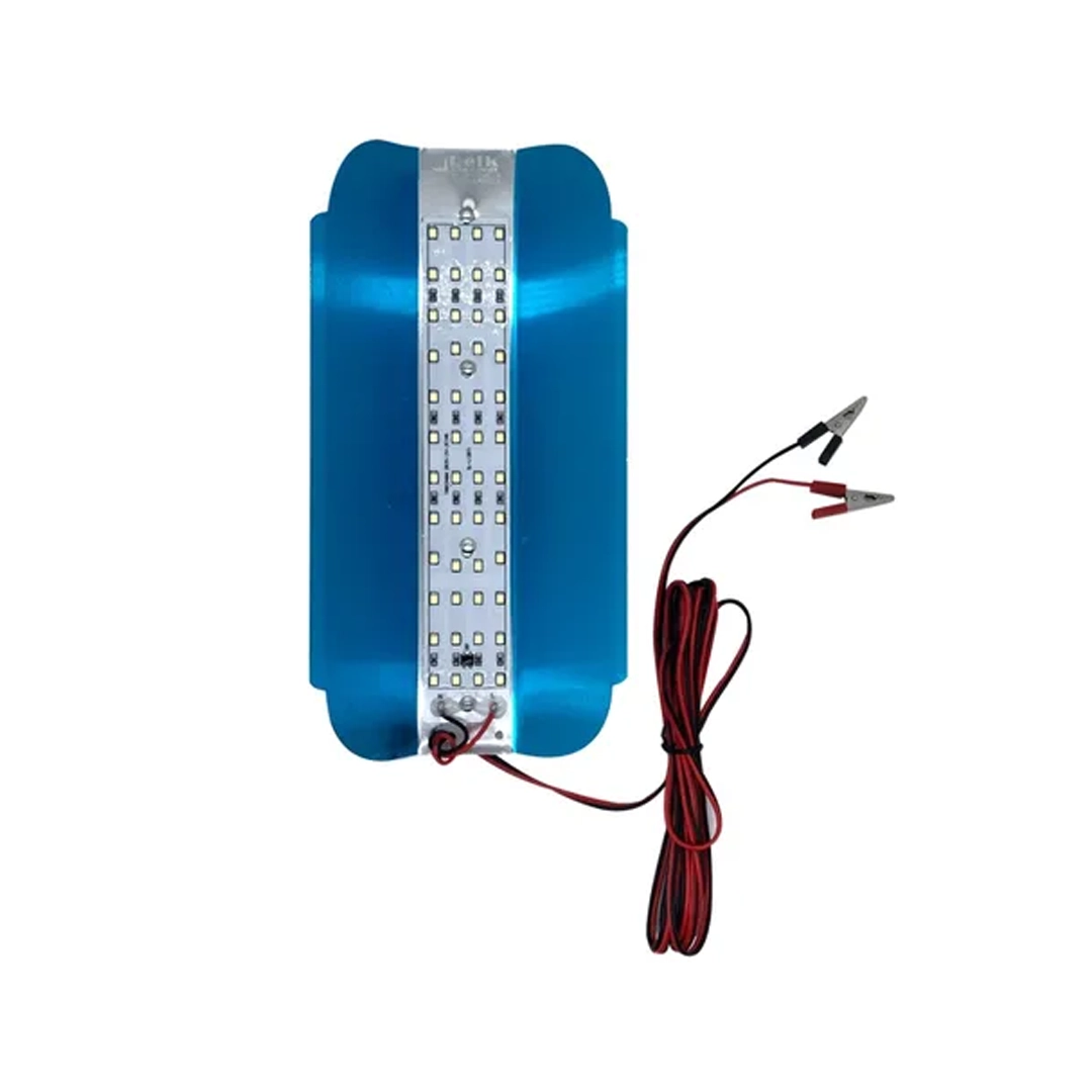 (3467) Lampara reflector aluminio 50w con pinza solo 12v antiagua reikprolight por bulto 100 unidades