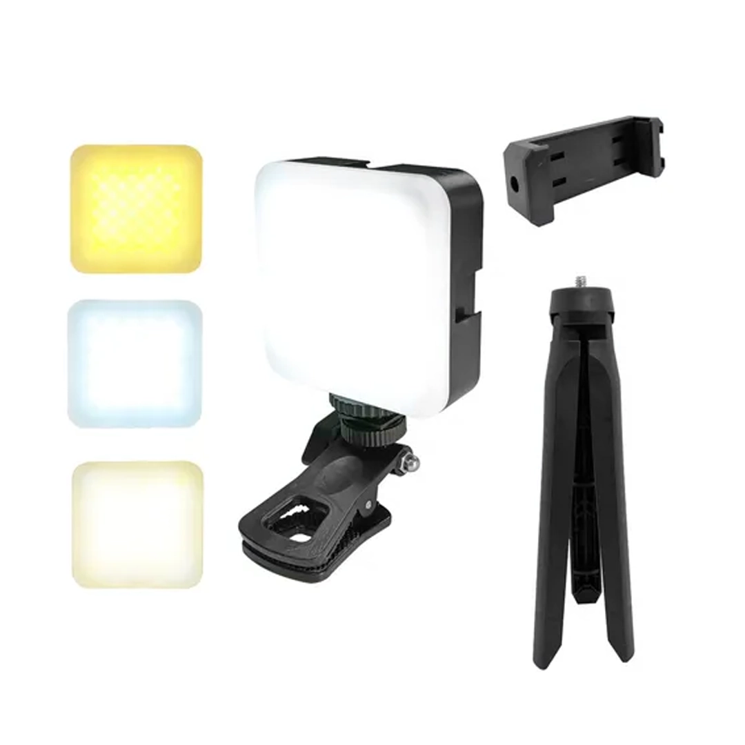 (3503) Panel de luz led mini para teléfono con tripode de mesa qx-f2