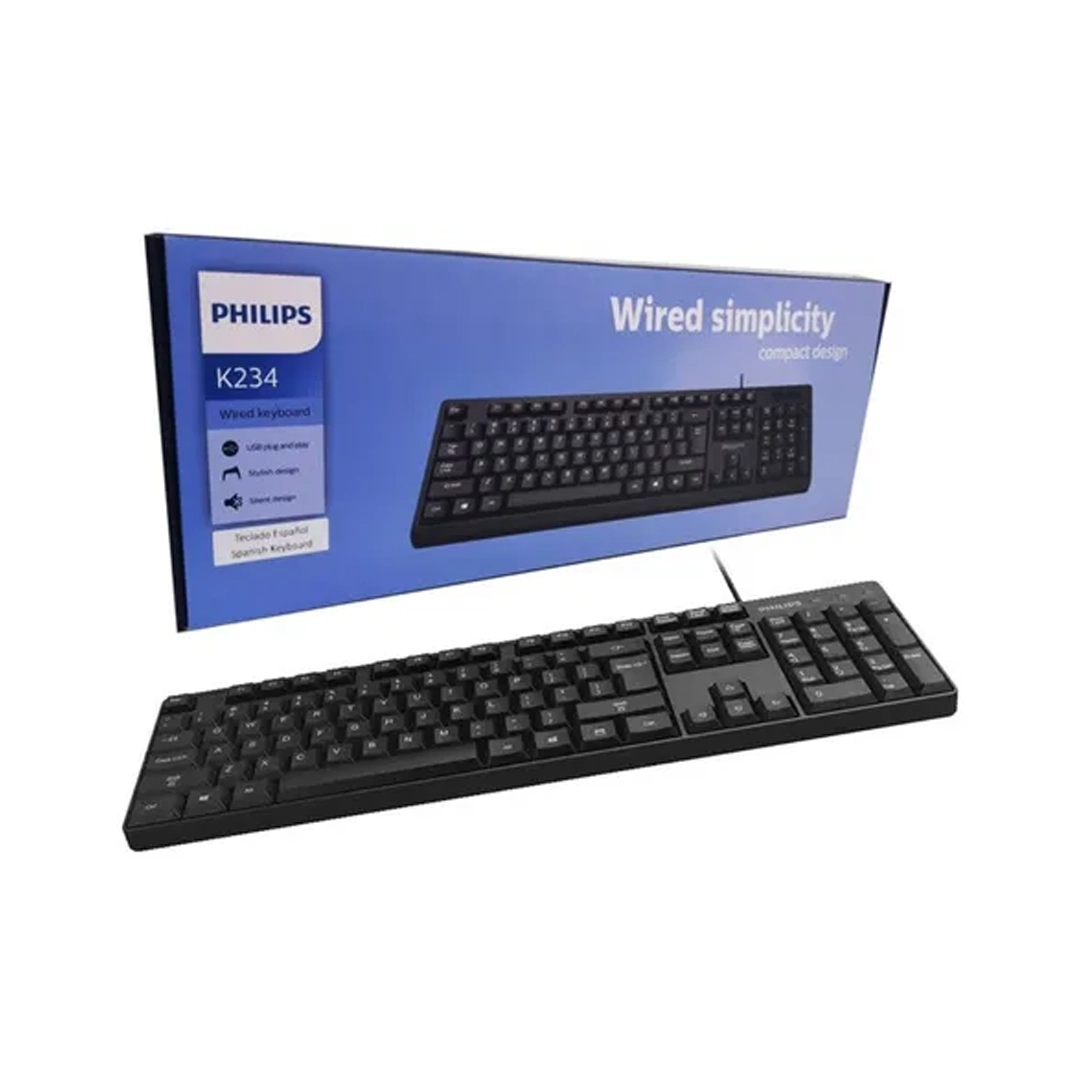 (3558) Teclado usb philips k234 c/ñ