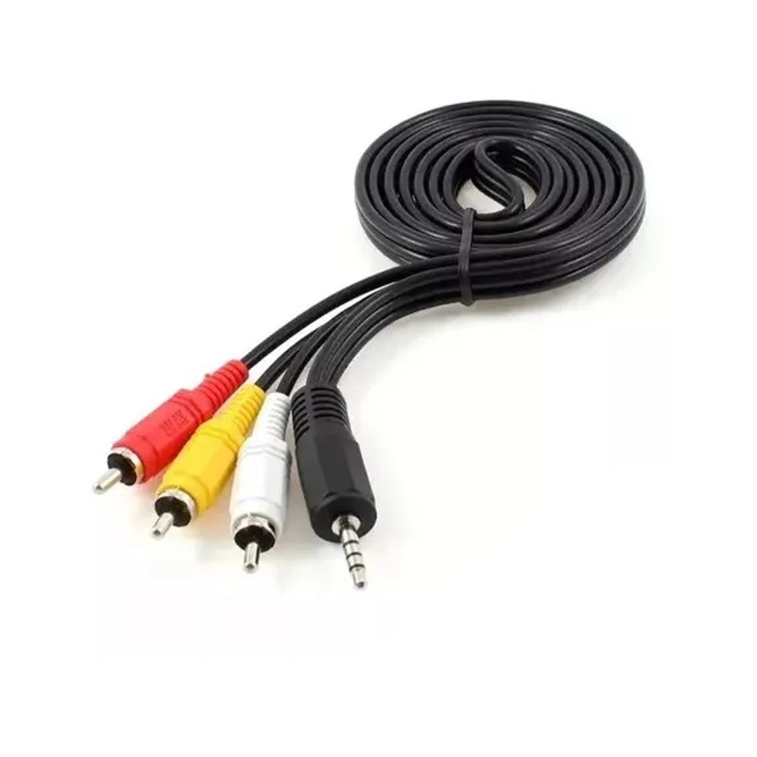 (1406) Cable Plug 3.5mm  a 3 Rca Audio Y Vídeo  1,5 metros