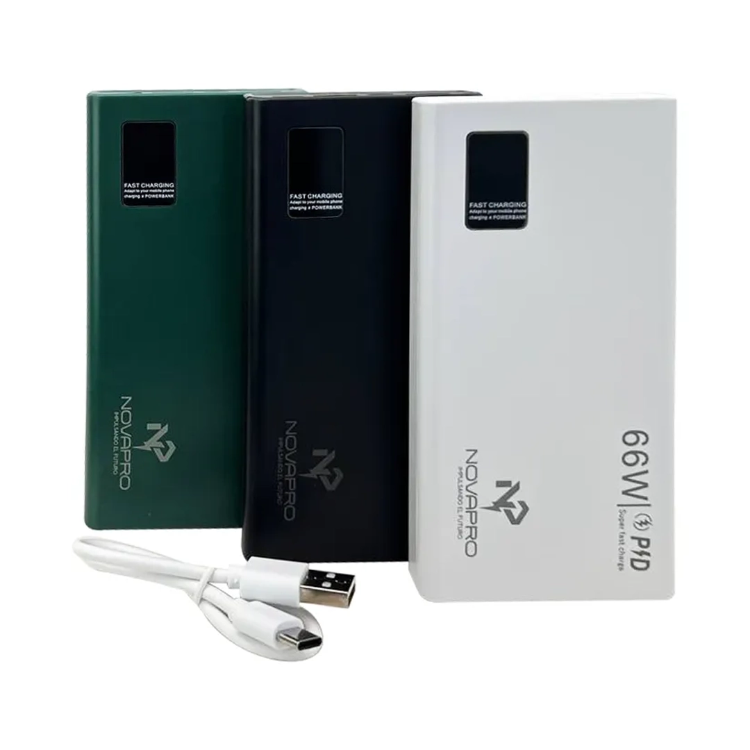 (3601) Cargador portatil power bank 10000mah carga rapida 66w novapro k7