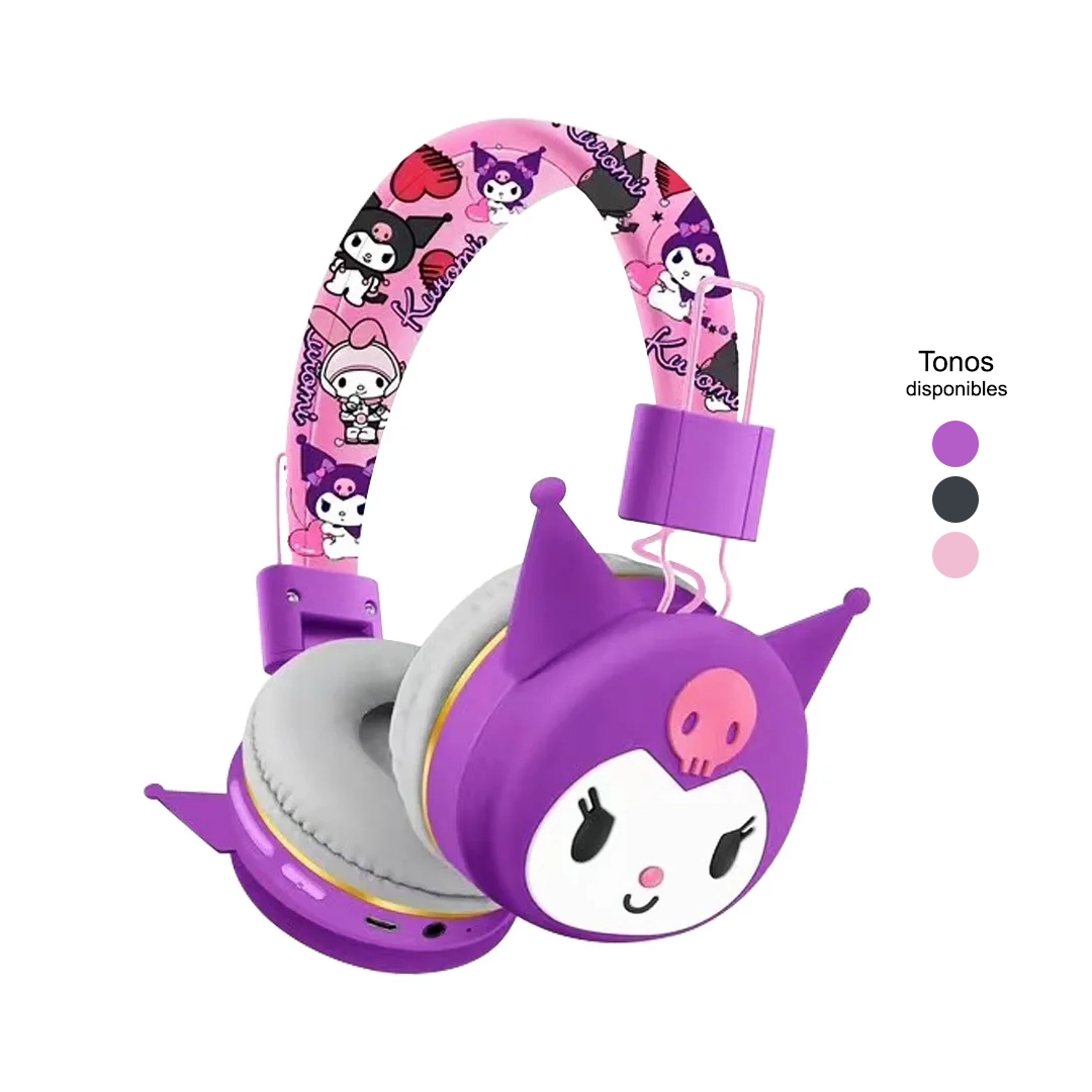 (3624) Audifono inalambrico kuromi ah-906y blutooth/fm/radio