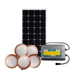 Kit de 5 lamparas con panel solar para interiores