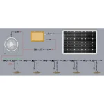Kit de 5 lamparas con panel solar para interiores - Image 2