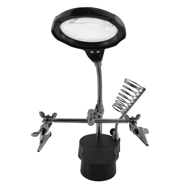 Ayudante de  electrónica tercer brazo con lupa 65 mm