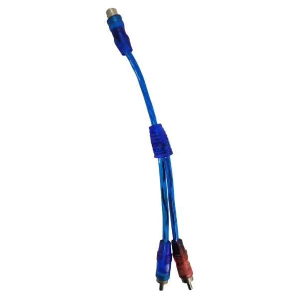 Cable rca 2 machos a 1 hembra audio color azul
