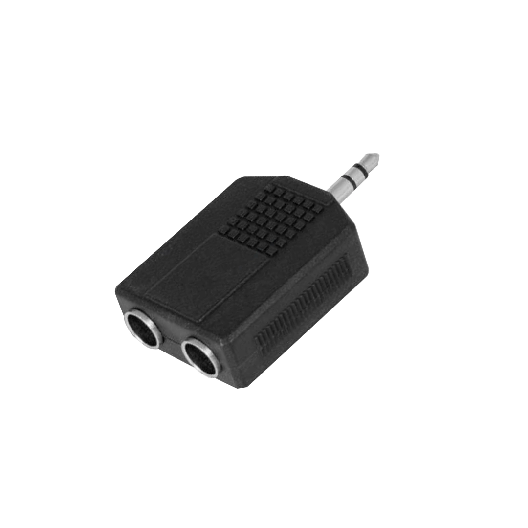 1678119675-10.webp Adaptador 2 plug hembra 6.3mm a plug macho 3.5mm - Image 1