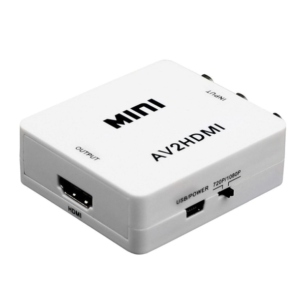 Convertidor rca a hdmi full hp 1080p cajita azul
