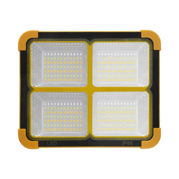Lampara reflector recargable con panel solar gancho e iman 100w